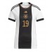 Camiseta Alemania Leroy Sane #19 Primera Equipación Replica Mundial 2022 para mujer mangas cortas